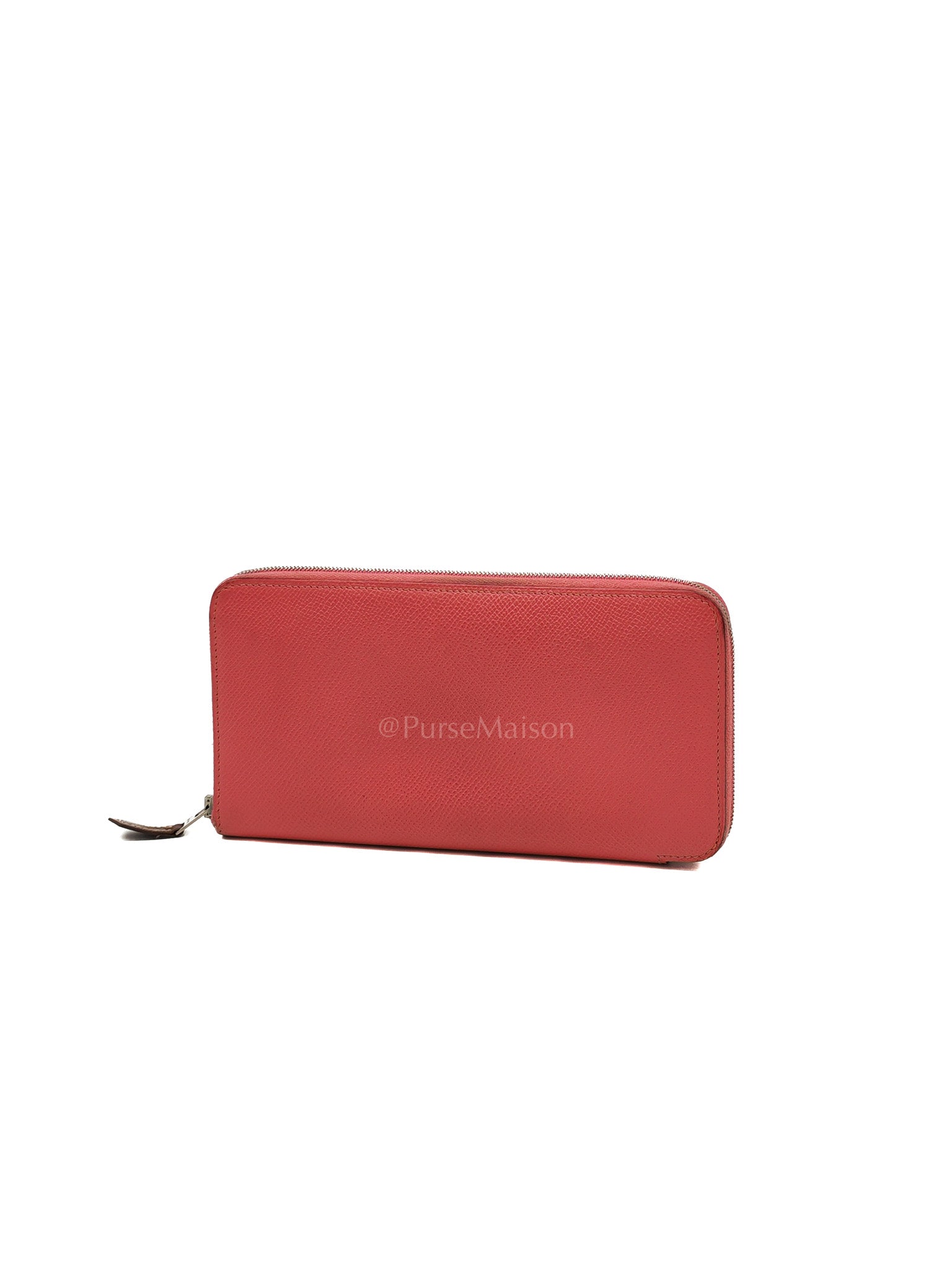 Azap Silk-In Long Wallet in Pink Epsom Leather & Palladium Hardware Stamp X (2016) | Purse Maison Luxury Bags Shop