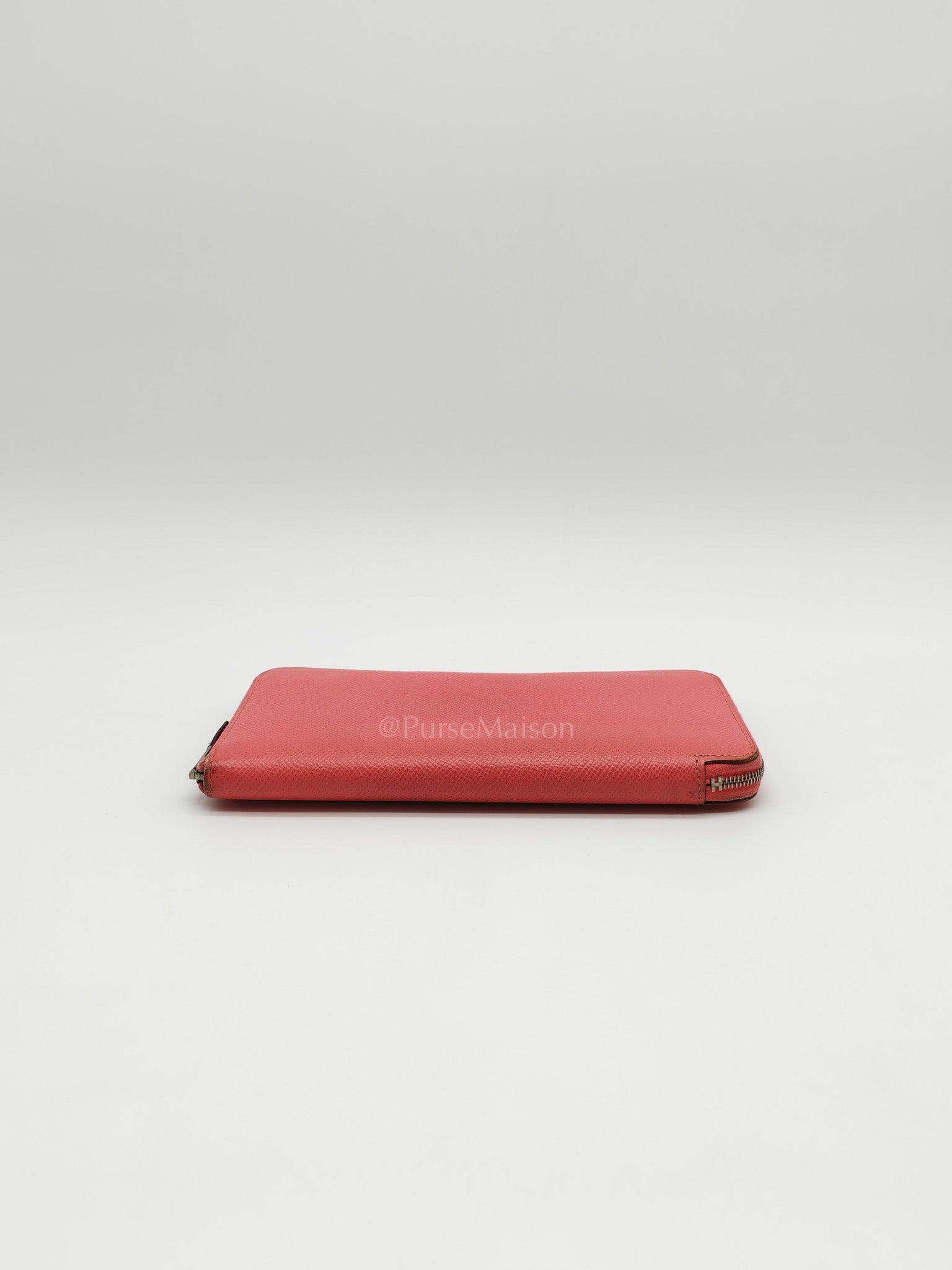 Azap Silk-In Long Wallet in Pink Epsom Leather & Palladium Hardware Stamp X (2016) | Purse Maison Luxury Bags Shop