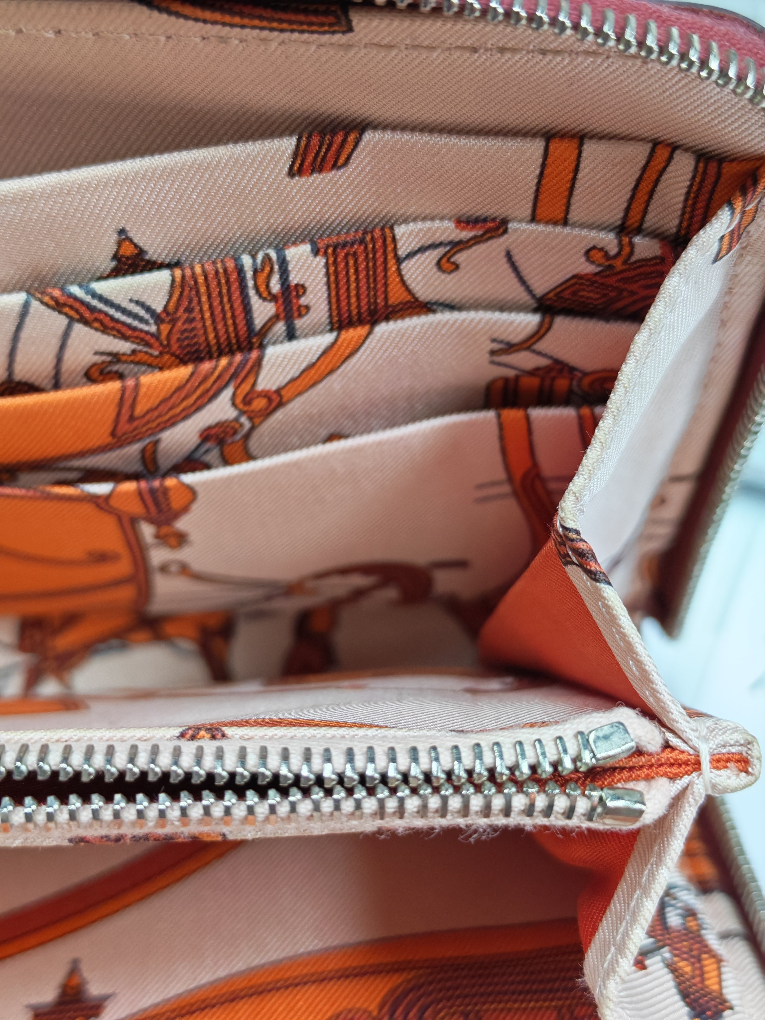 Azap Zip Around Long Wallet in Rouge Epsom Leather and Palladium Hardware Stamp X (2016) | Purse Maison Luxury Bags Shop