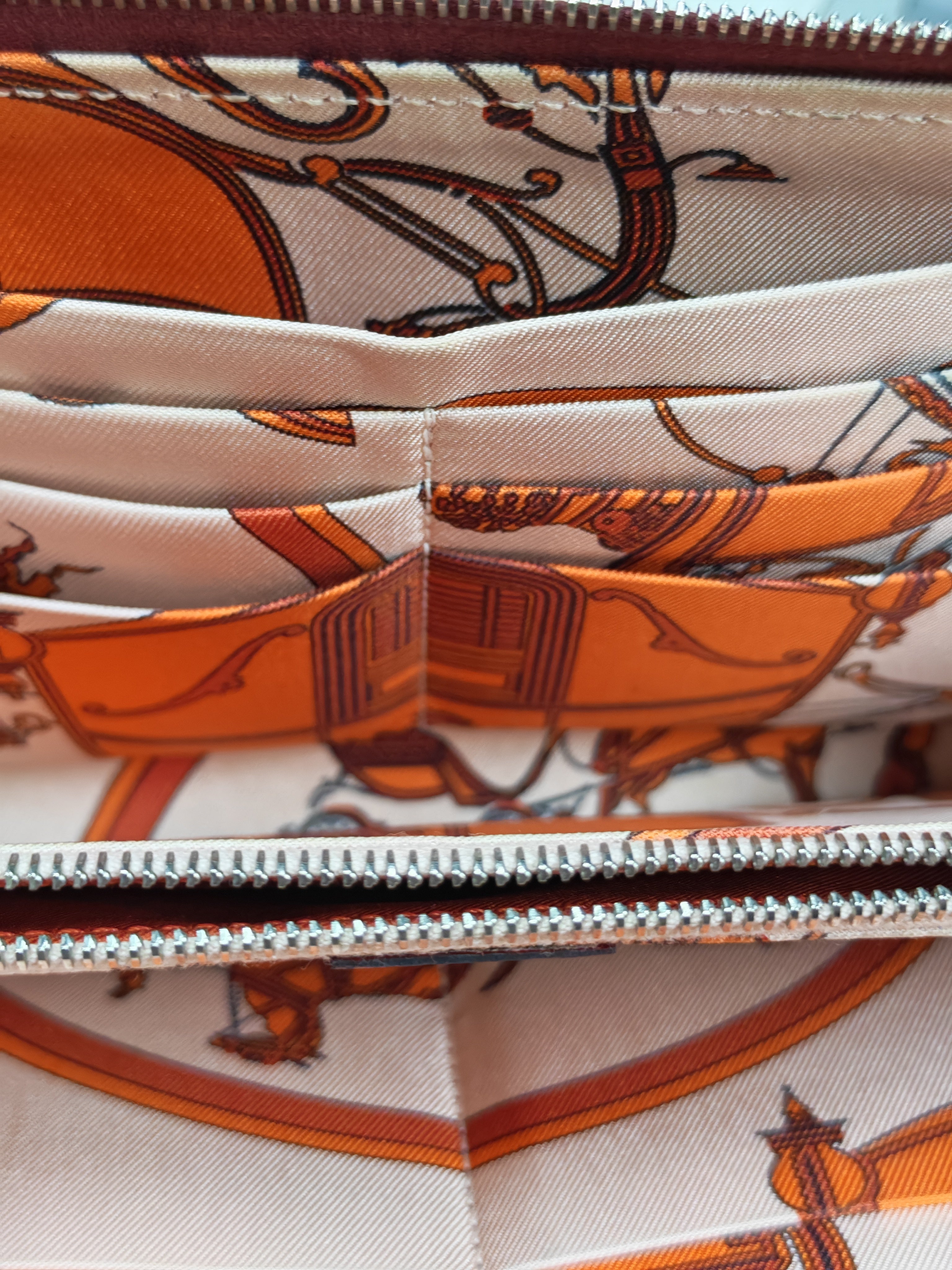 Azap Zip Around Long Wallet in Rouge Epsom Leather and Palladium Hardware Stamp X (2016) | Purse Maison Luxury Bags Shop