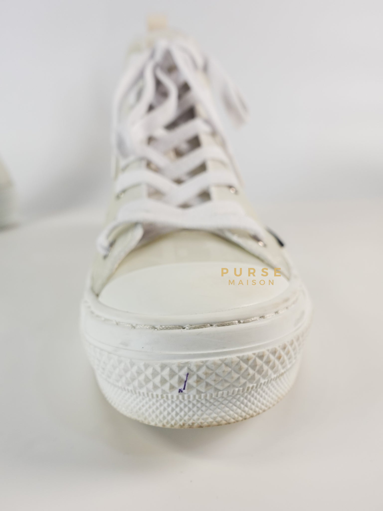 B23 White Oblique Transparent High Top Sneakers (Size 40 EUR, 27cm) | Purse Maison Luxury Bags Shop