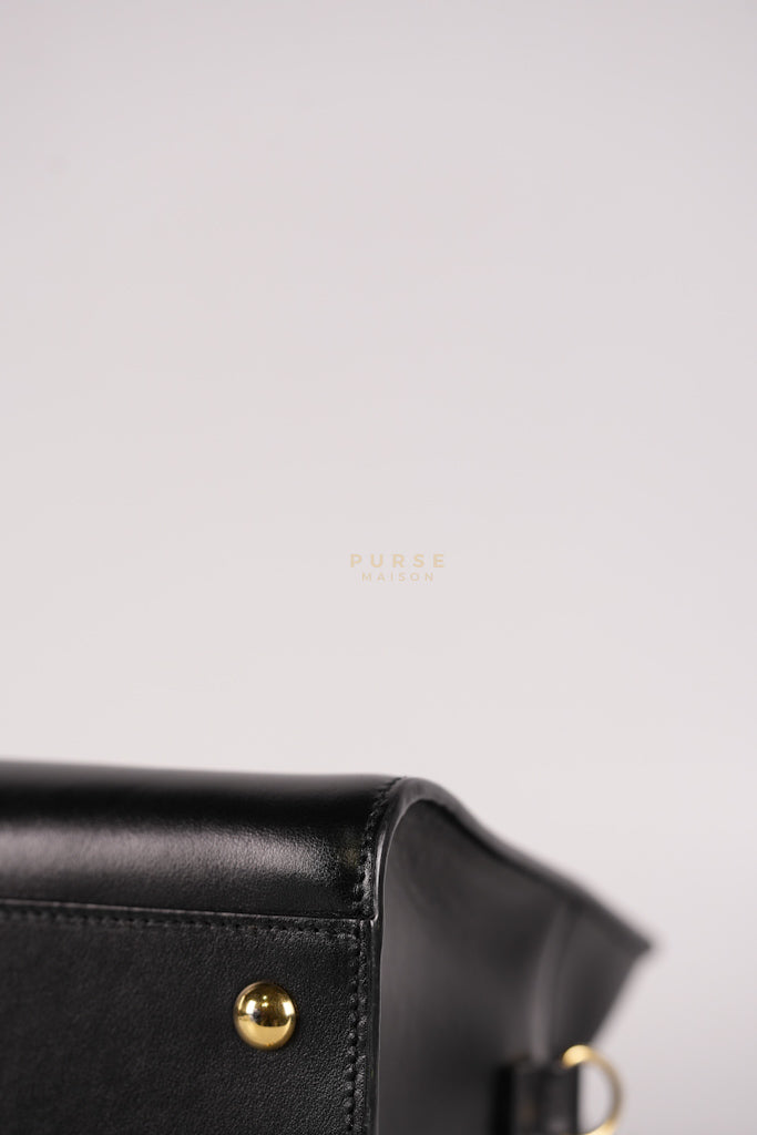 Baby Cabas Black in Smooth Calfskin Leather Two Way Bag | Purse Maison Luxury Bags Shop