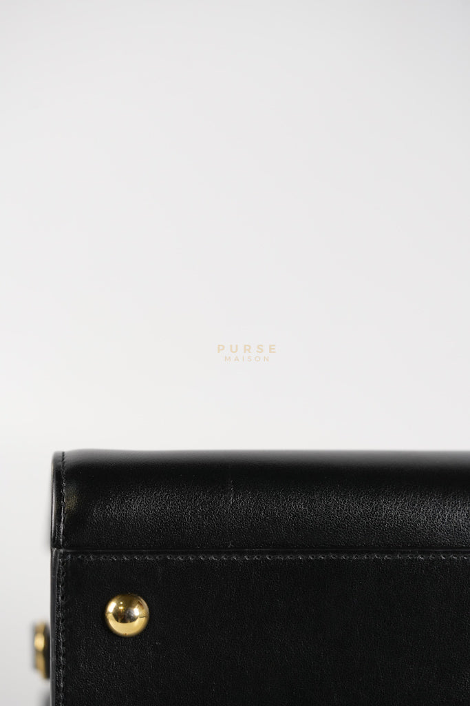 Baby Cabas Black in Smooth Calfskin Leather Two Way Bag | Purse Maison Luxury Bags Shop