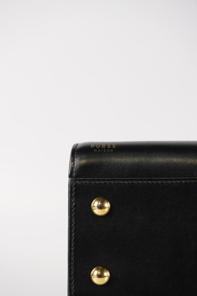 Baby Cabas Black in Smooth Calfskin Leather Two Way Bag | Purse Maison Luxury Bags Shop