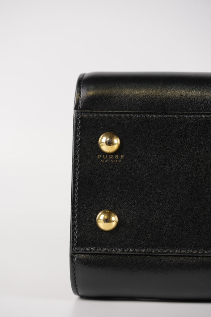 Baby Cabas Black in Smooth Calfskin Leather Two Way Bag | Purse Maison Luxury Bags Shop