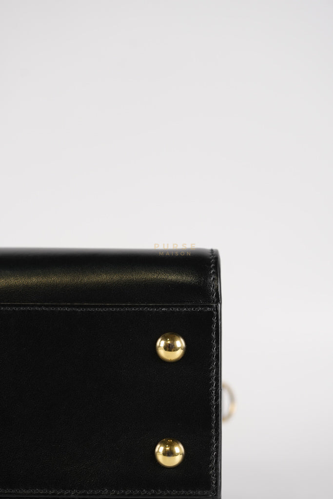 Baby Cabas Black in Smooth Calfskin Leather Two Way Bag | Purse Maison Luxury Bags Shop