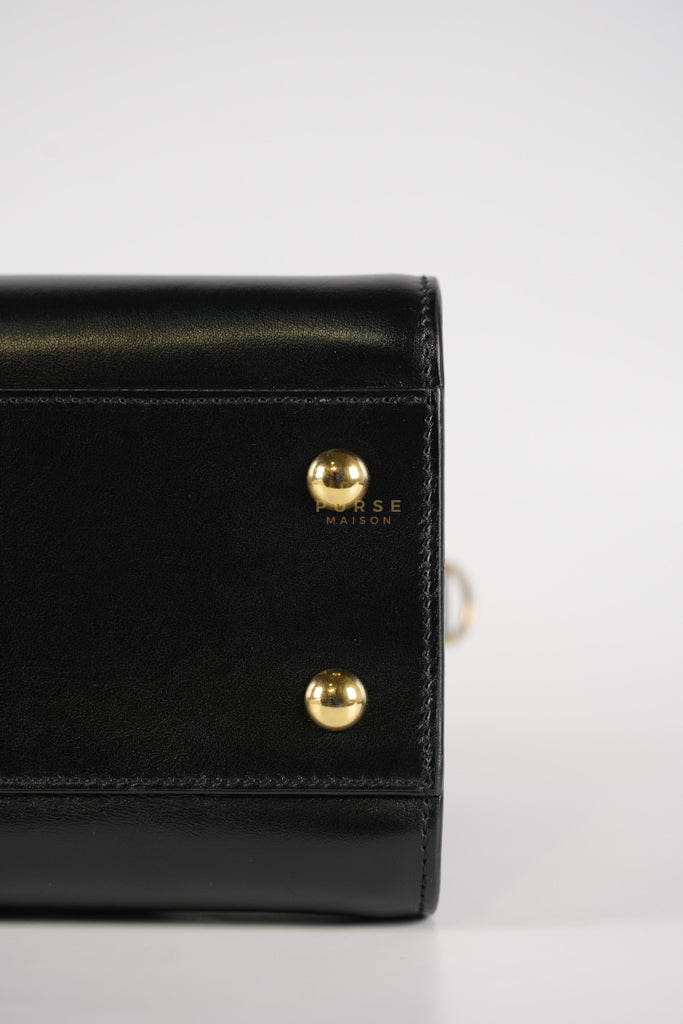 Baby Cabas Black in Smooth Calfskin Leather Two Way Bag | Purse Maison Luxury Bags Shop