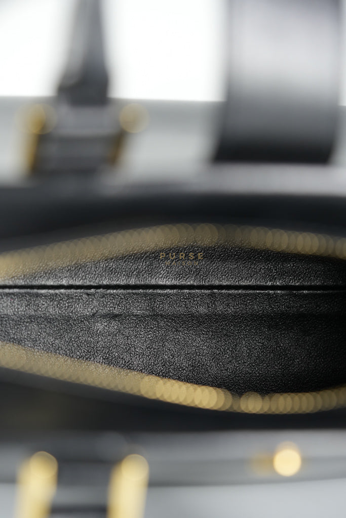 Baby Cabas Black in Smooth Calfskin Leather Two Way Bag | Purse Maison Luxury Bags Shop