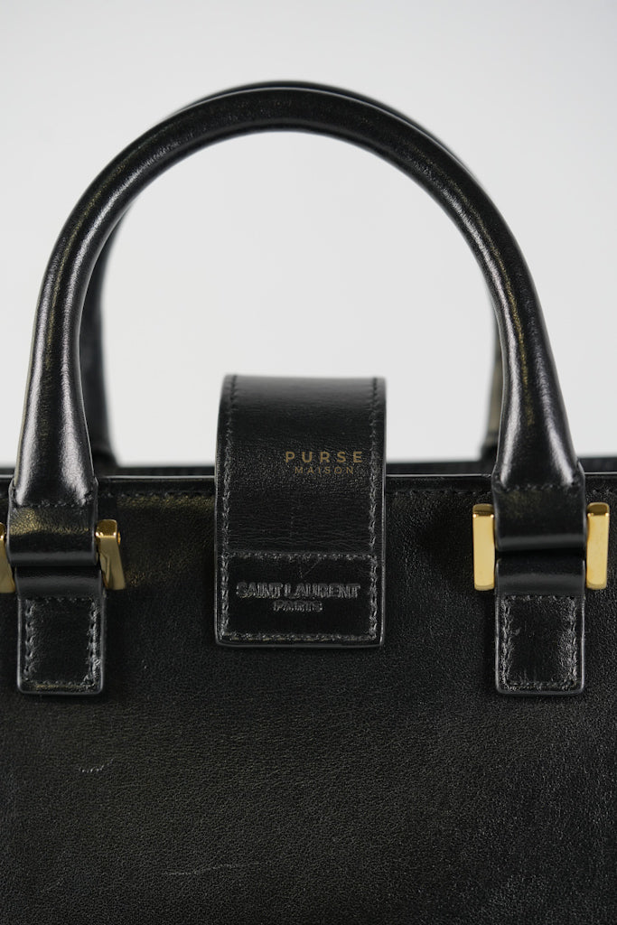 Baby Cabas Black in Smooth Calfskin Leather Two Way Bag | Purse Maison Luxury Bags Shop