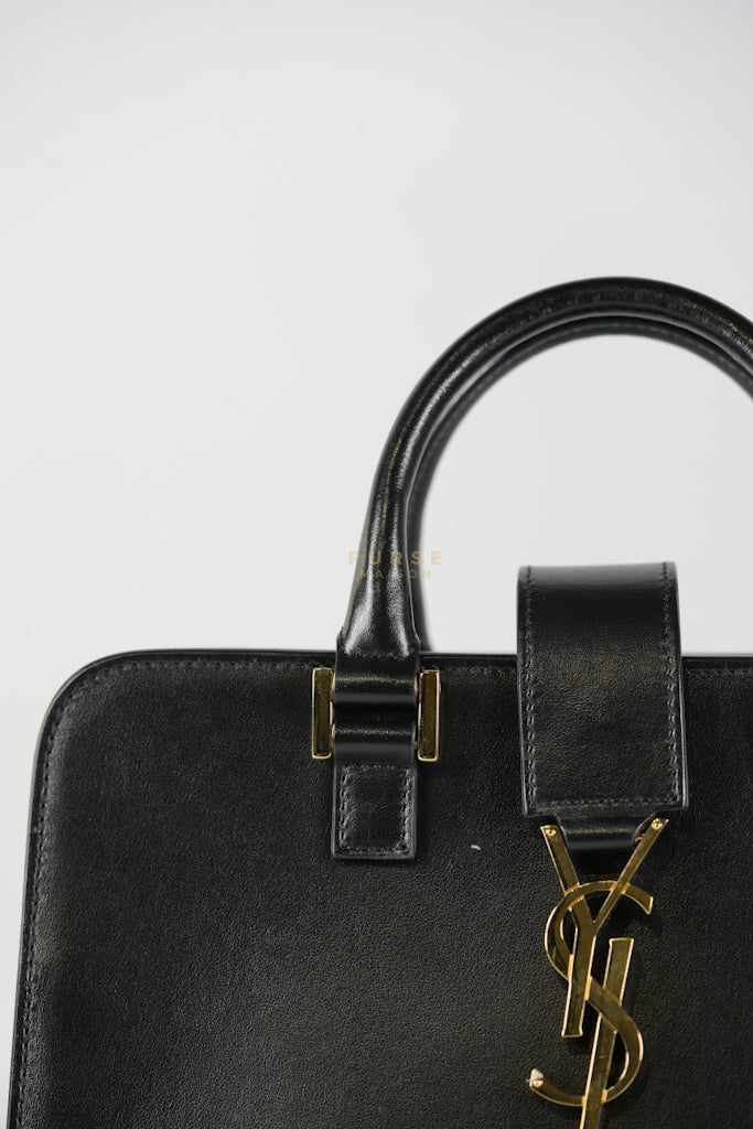 Baby Cabas Black in Smooth Calfskin Leather Two Way Bag | Purse Maison Luxury Bags Shop