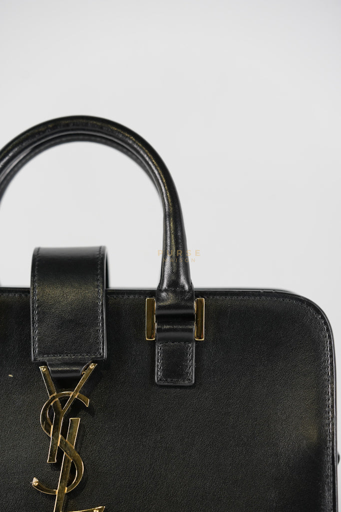 Baby Cabas Black in Smooth Calfskin Leather Two Way Bag | Purse Maison Luxury Bags Shop