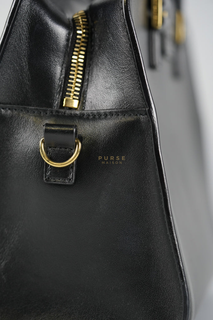 Baby Cabas Black in Smooth Calfskin Leather Two Way Bag | Purse Maison Luxury Bags Shop