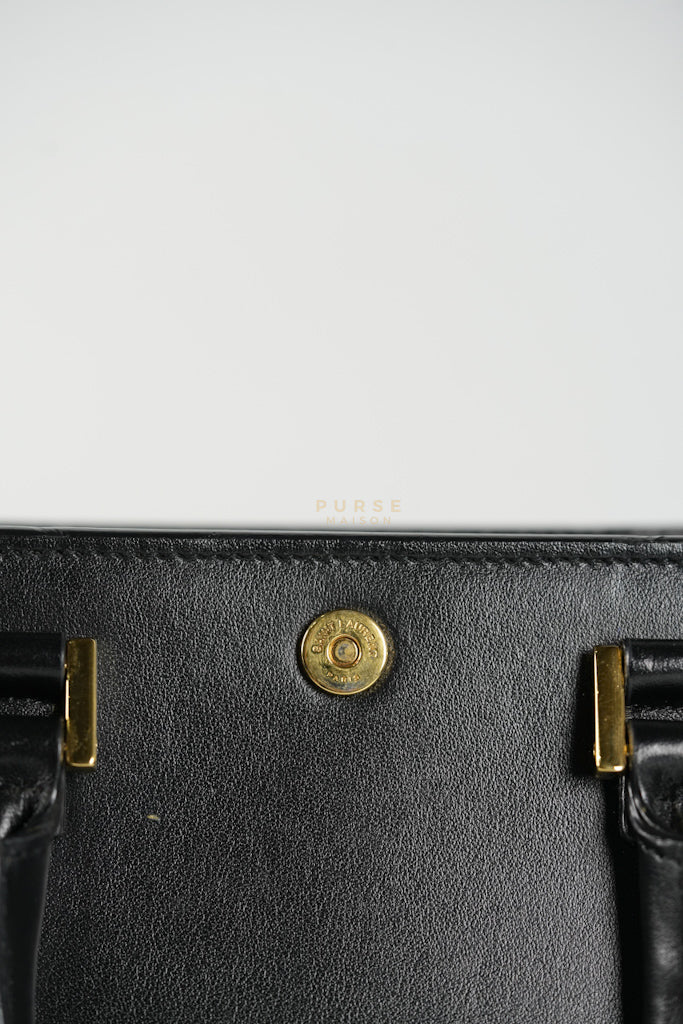 Baby Cabas Black in Smooth Calfskin Leather Two Way Bag | Purse Maison Luxury Bags Shop