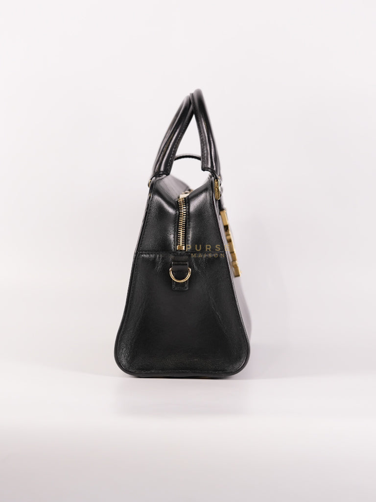 Baby Cabas Black in Smooth Calfskin Leather Two Way Bag | Purse Maison Luxury Bags Shop