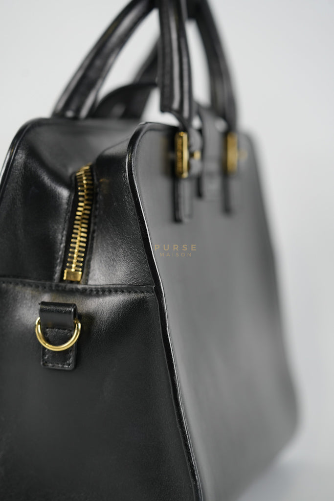Baby Cabas Black in Smooth Calfskin Leather Two Way Bag | Purse Maison Luxury Bags Shop