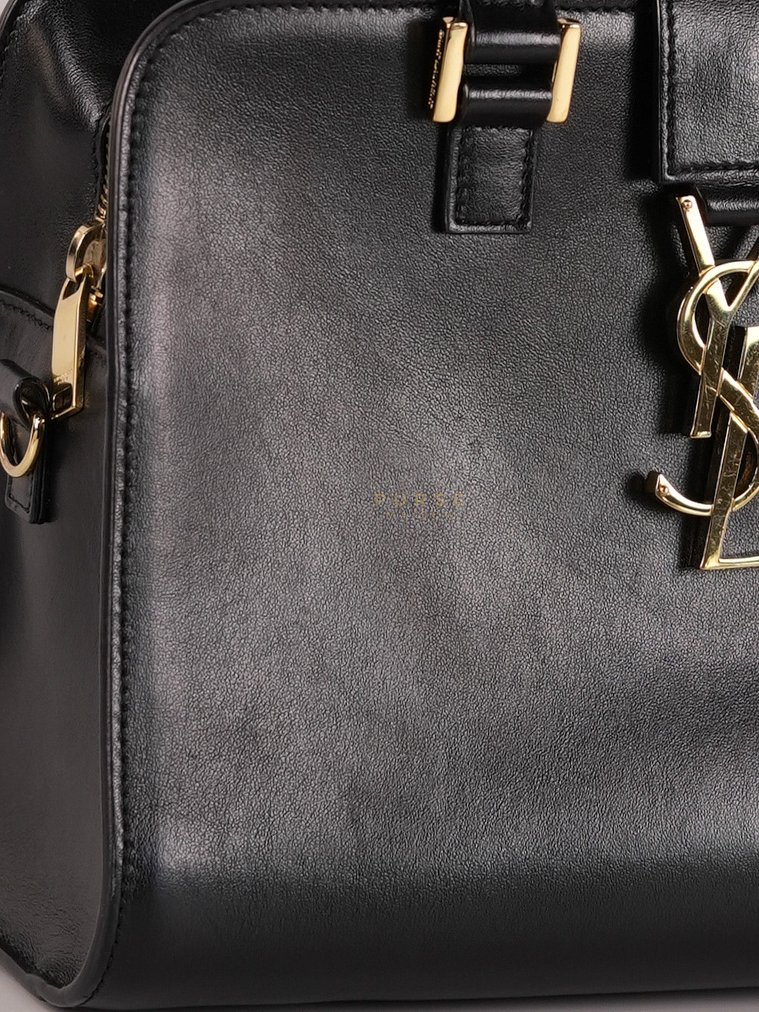 Baby Cabas Black in Smooth Calfskin Leather Two Way Bag | Purse Maison Luxury Bags Shop