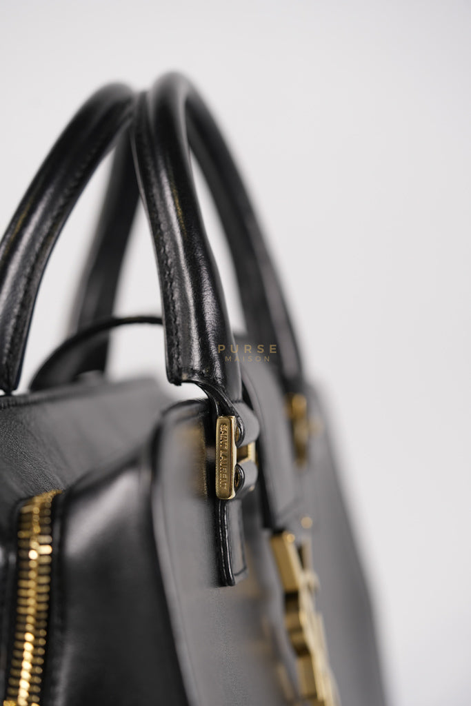 Baby Cabas Black in Smooth Calfskin Leather Two Way Bag | Purse Maison Luxury Bags Shop