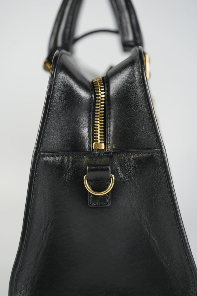 Baby Cabas Black in Smooth Calfskin Leather Two Way Bag | Purse Maison Luxury Bags Shop