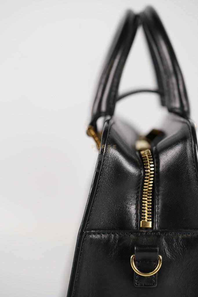 Baby Cabas Black in Smooth Calfskin Leather Two Way Bag | Purse Maison Luxury Bags Shop