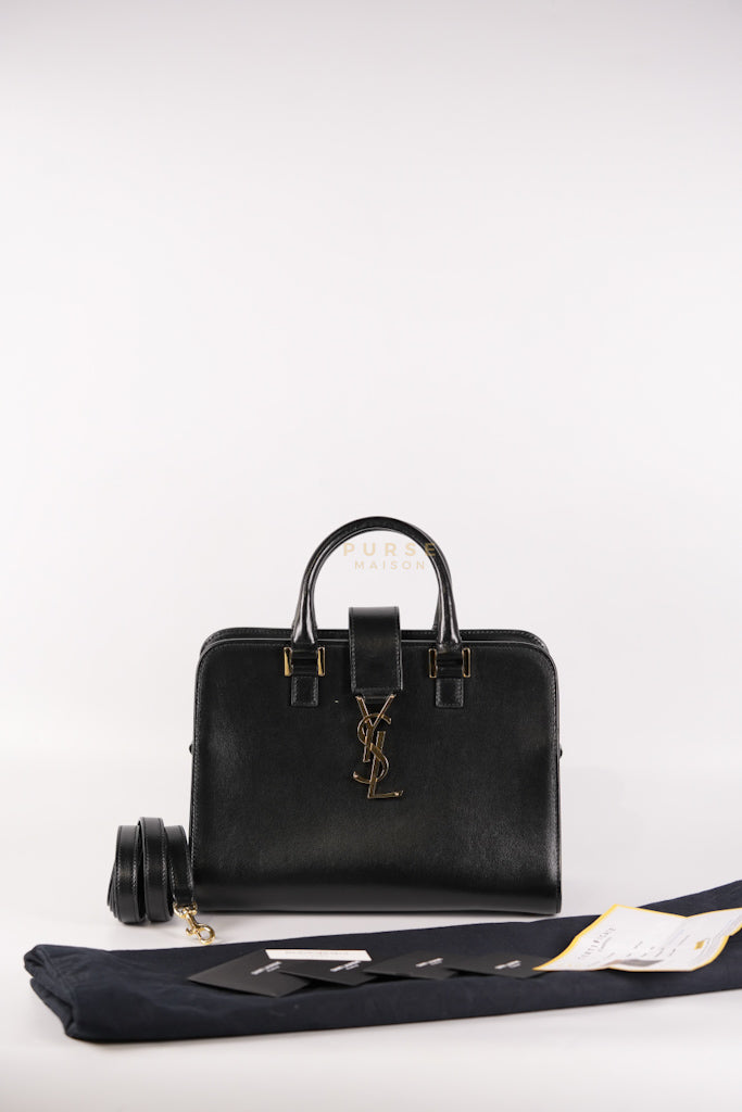 Baby Cabas Black in Smooth Calfskin Leather Two Way Bag | Purse Maison Luxury Bags Shop