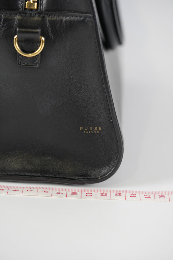 Baby Cabas Black in Smooth Calfskin Leather Two Way Bag | Purse Maison Luxury Bags Shop