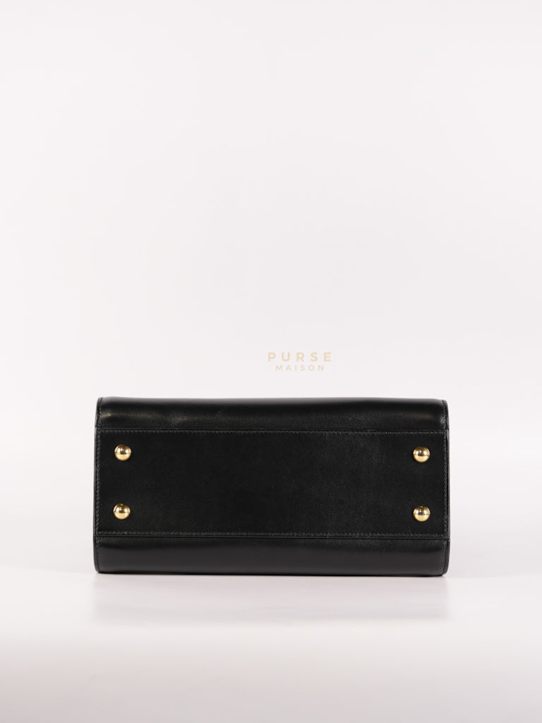 Baby Cabas Black in Smooth Calfskin Leather Two Way Bag | Purse Maison Luxury Bags Shop