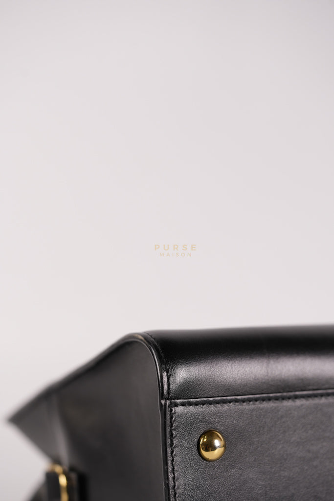Baby Cabas Black in Smooth Calfskin Leather Two Way Bag | Purse Maison Luxury Bags Shop