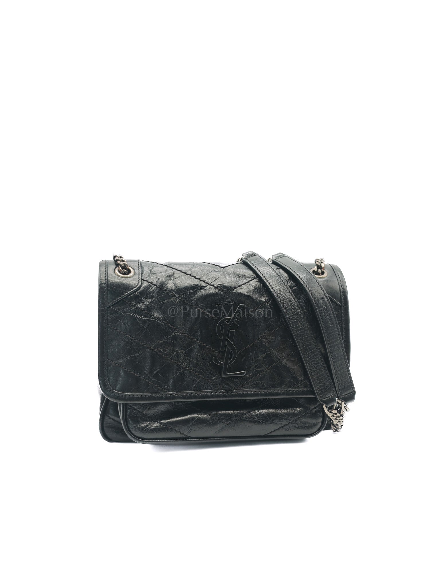 Baby Niki in Vintage Calfskin Leather So Black Chain Bag | Purse Maison Luxury Bags Shop