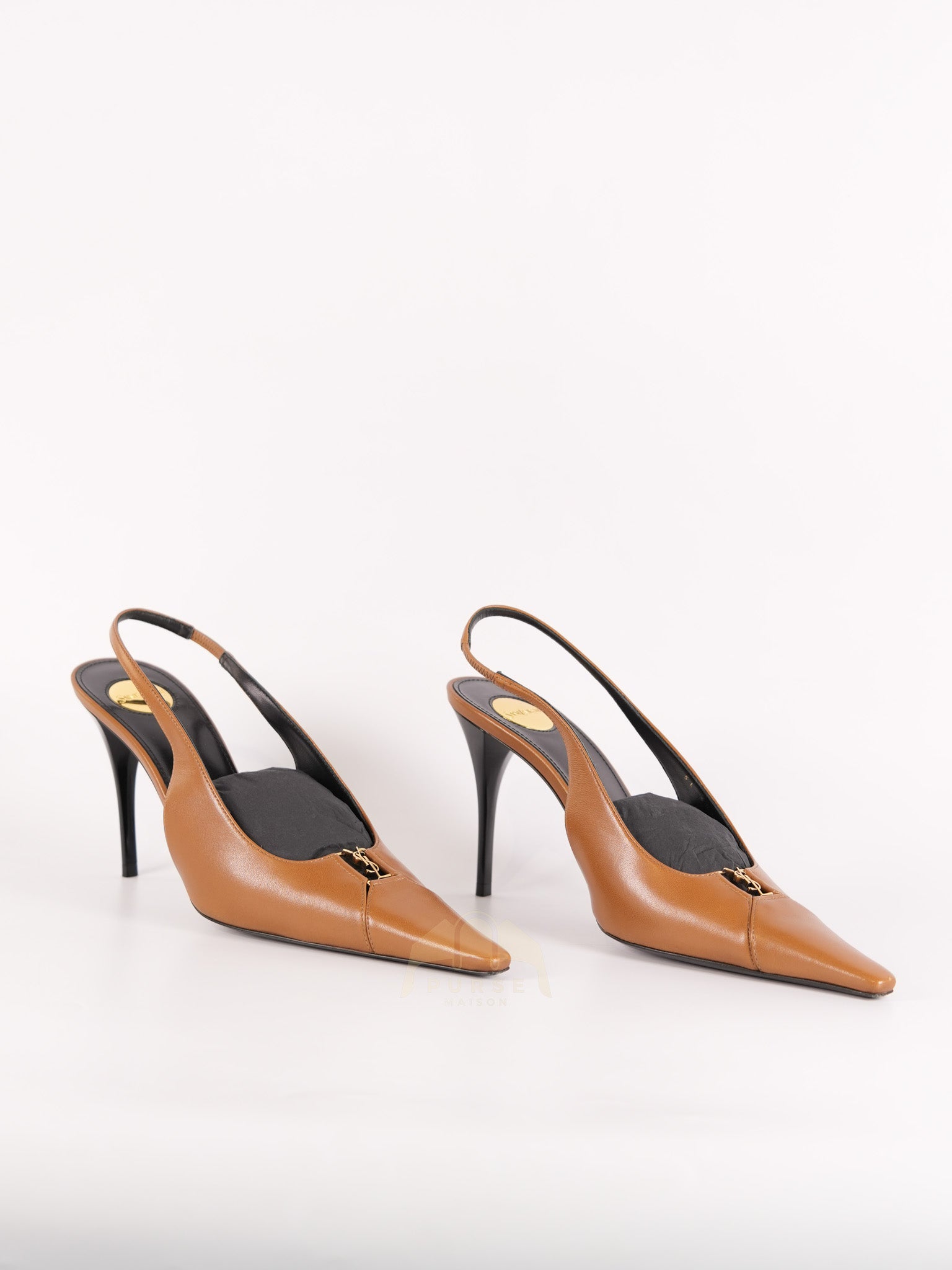 Babylone Breteuil Slingback Pumps in Macadamia Smooth Leather Size 38 (24cm) | Purse Maison Luxury Bags Shop