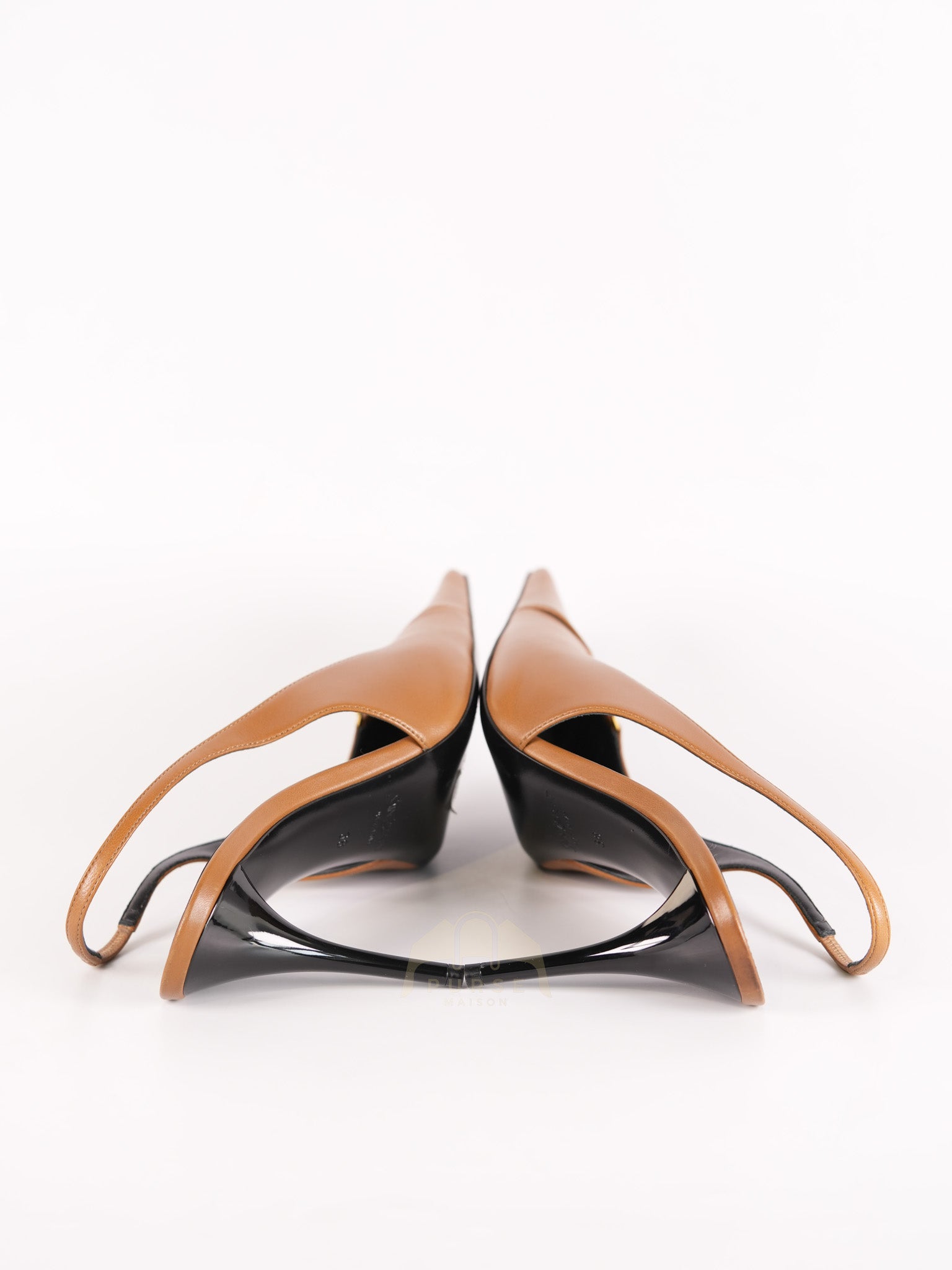 Babylone Breteuil Slingback Pumps in Macadamia Smooth Leather Size 38 (24cm) | Purse Maison Luxury Bags Shop