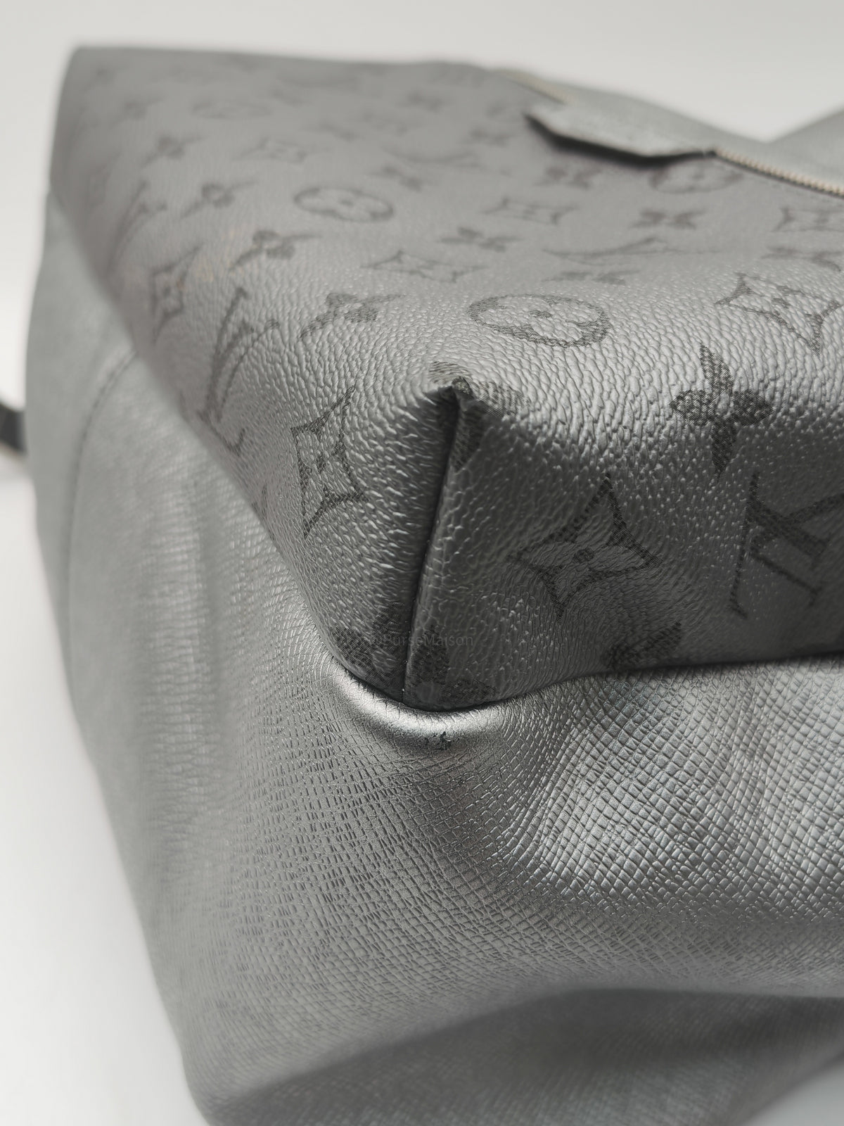 Louis Vuitton Discovery Backpack PM in Sleek Silver Metallic Grey Monogram Canvas and Silver Hardware Mircochip