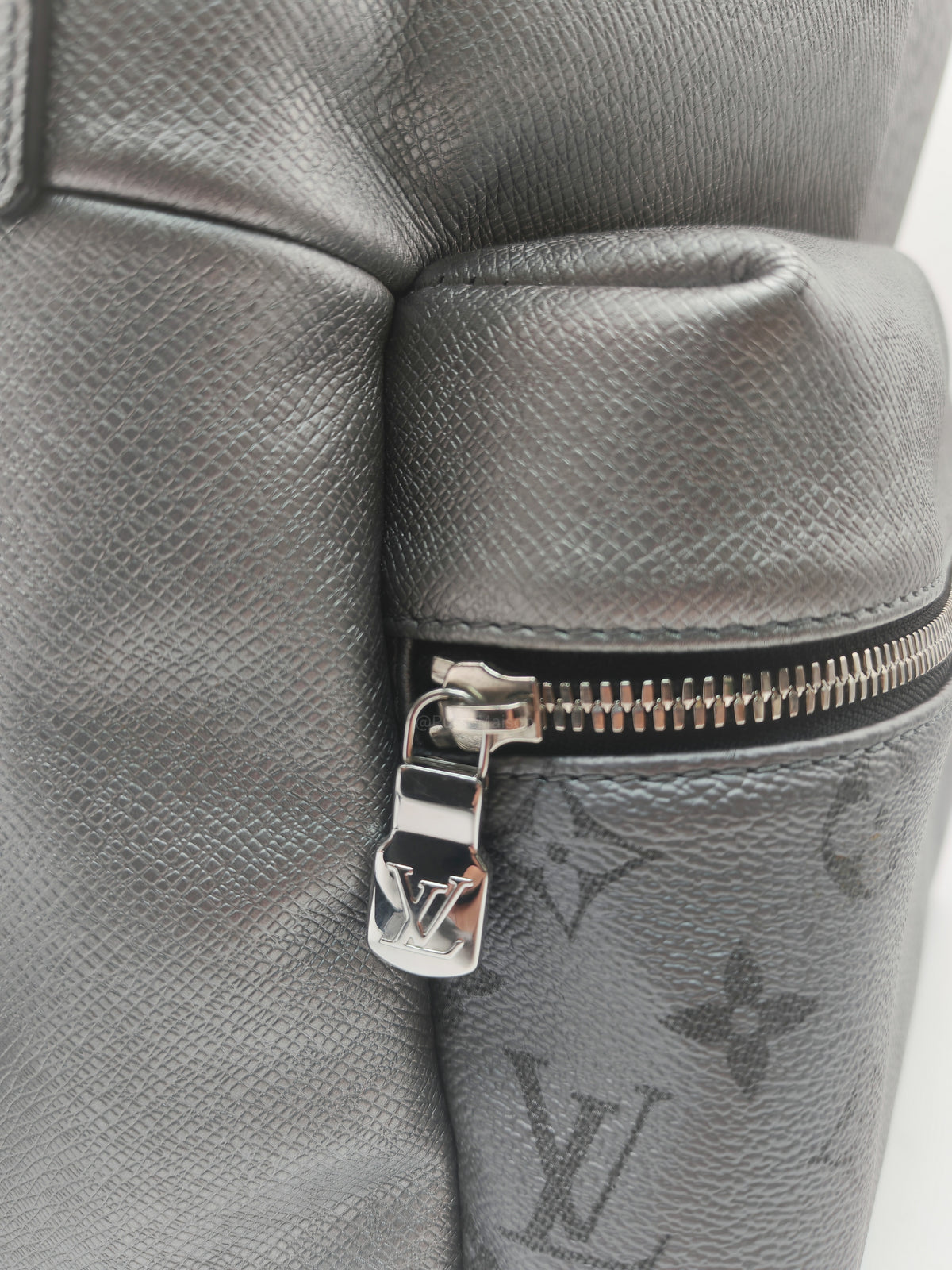 Louis Vuitton Discovery Backpack PM in Sleek Silver Metallic Grey Monogram Canvas and Silver Hardware Mircochip
