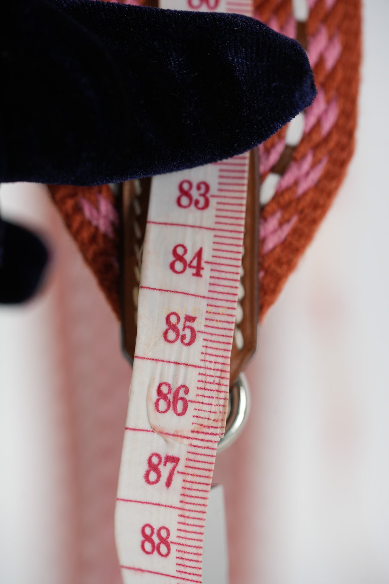 Bag Strap in Allegro Canvas and Swift Calfskin Leather Palladium Hardware Stamp Y(2020) Length 85cm x Width 5cm | Purse Maison Luxury Bags Shop