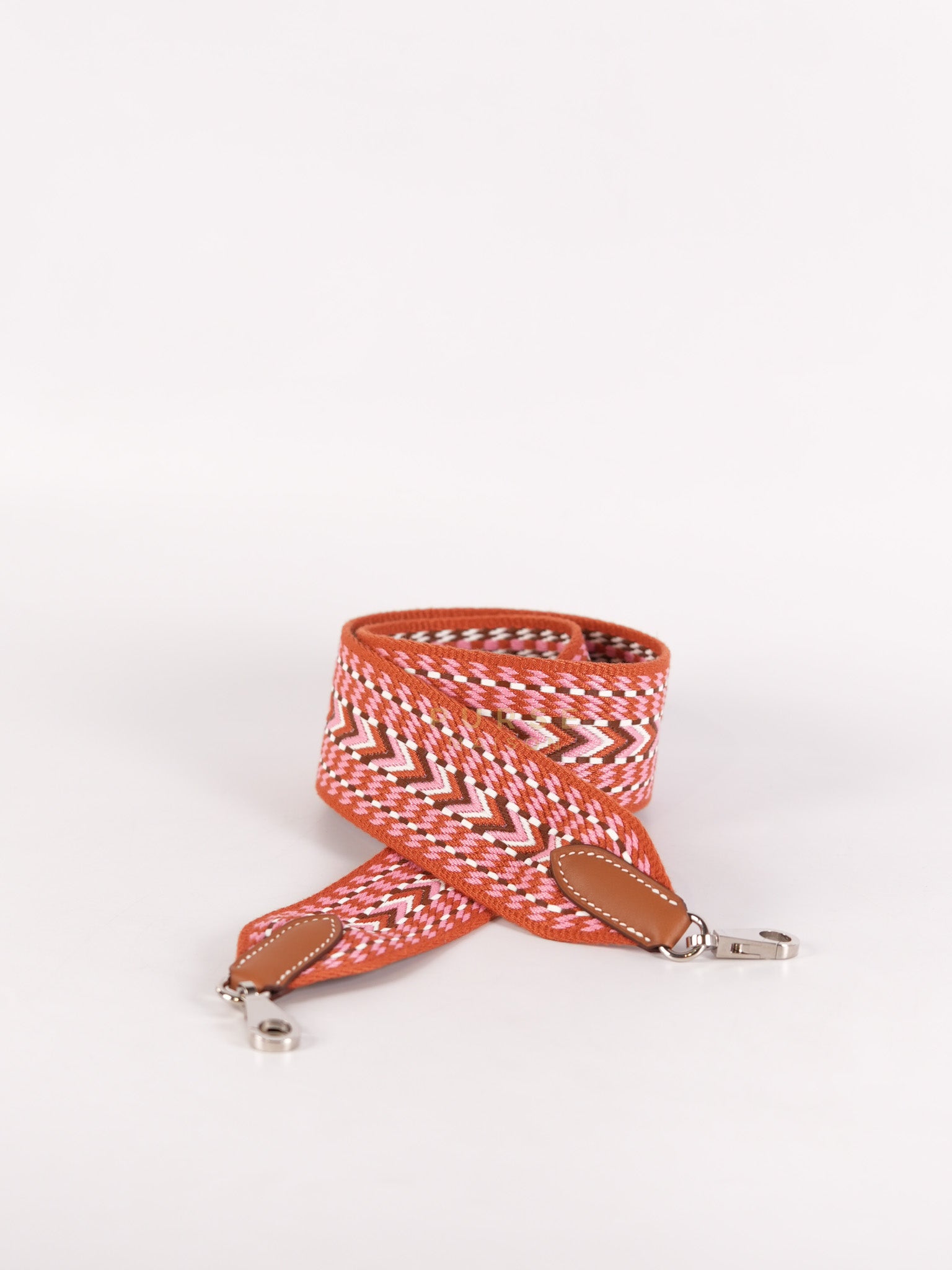 Bag Strap in Allegro Canvas and Swift Calfskin Leather Palladium Hardware Stamp Y(2020) Length 85cm x Width 5cm | Purse Maison Luxury Bags Shop