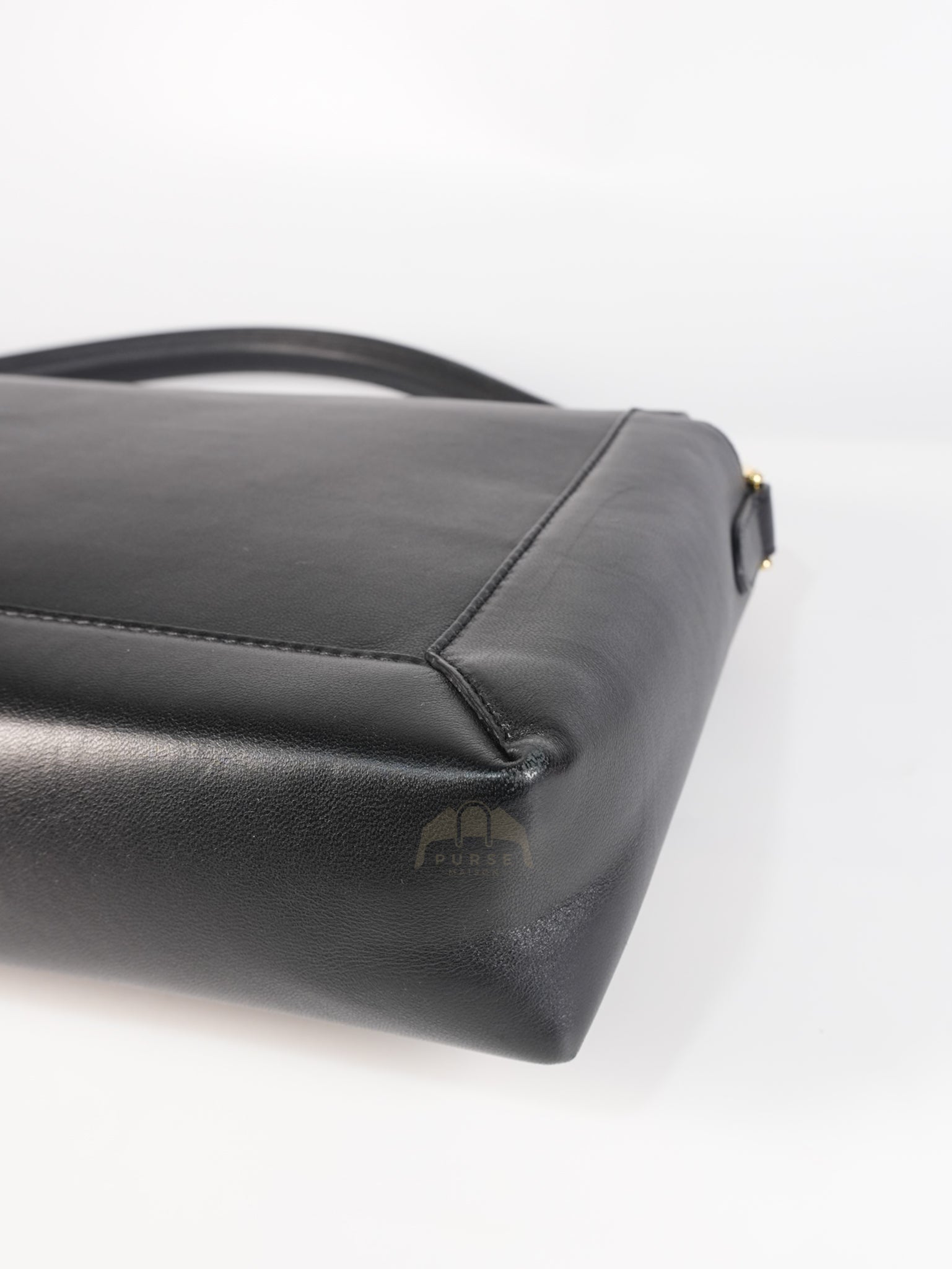 Baguette Maxi Nappa Wide Stitch Black Shoulder Bag | Purse Maison Luxury Bags Shop