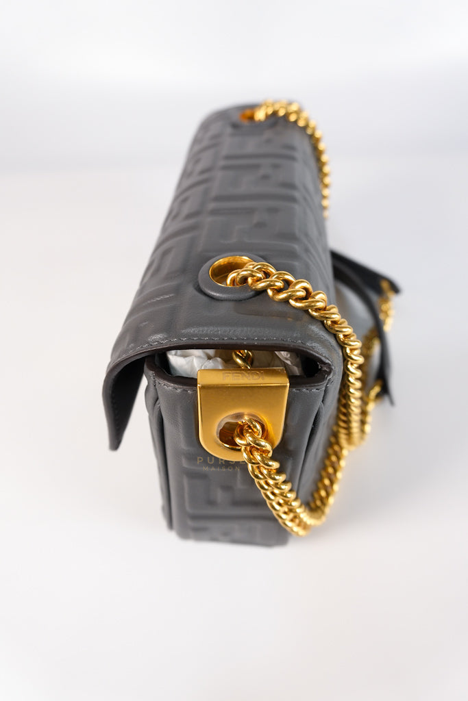 Baguette Small in Chain Midi Nappa Embossed Leather | Purse Maison Luxury Bags Shop