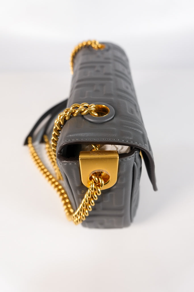 Baguette Small in Chain Midi Nappa Embossed Leather | Purse Maison Luxury Bags Shop