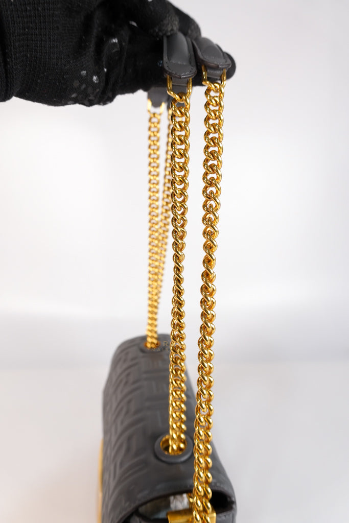 Baguette Small in Chain Midi Nappa Embossed Leather | Purse Maison Luxury Bags Shop