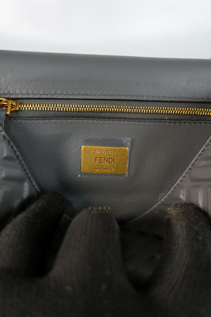 Baguette Small in Chain Midi Nappa Embossed Leather | Purse Maison Luxury Bags Shop