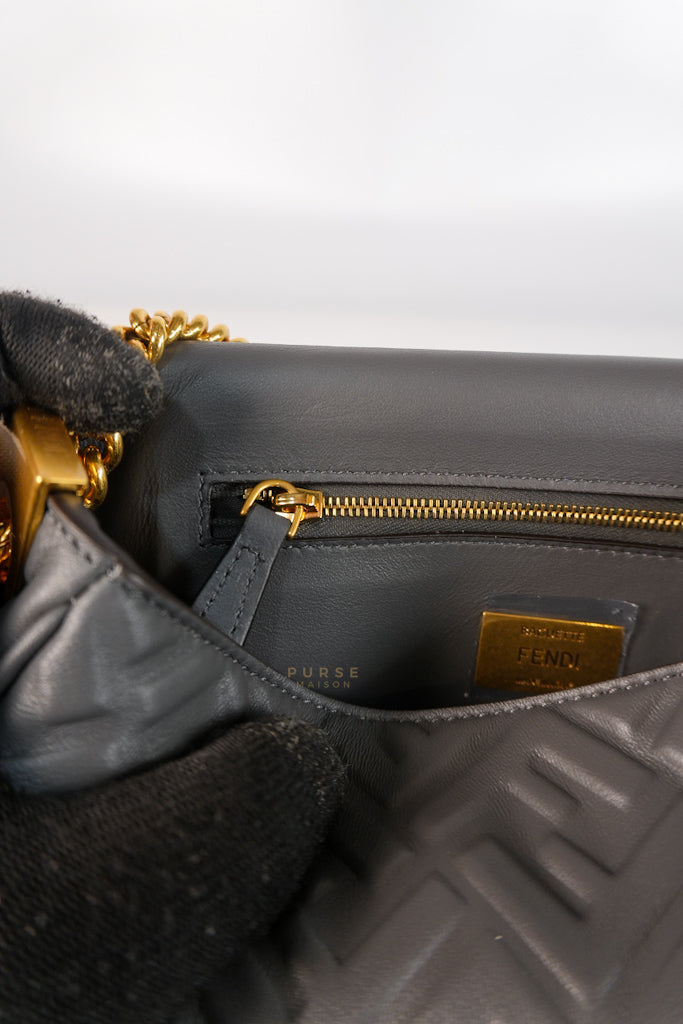 Baguette Small in Chain Midi Nappa Embossed Leather | Purse Maison Luxury Bags Shop