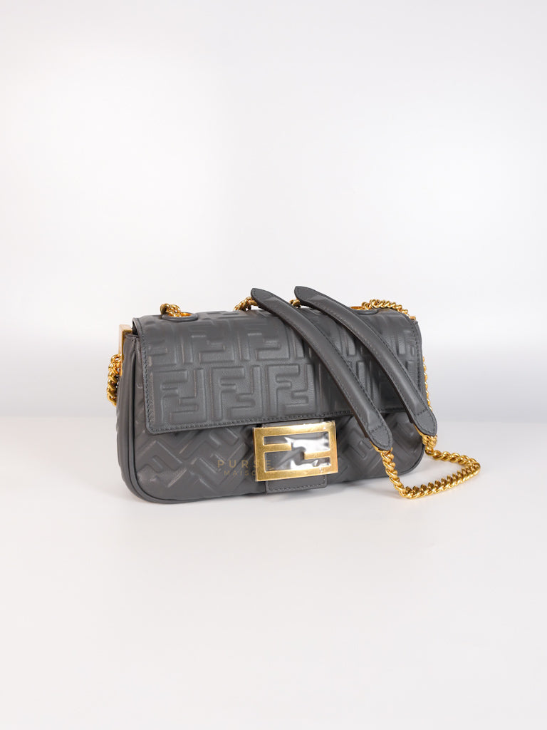 Baguette Small in Chain Midi Nappa Embossed Leather | Purse Maison Luxury Bags Shop