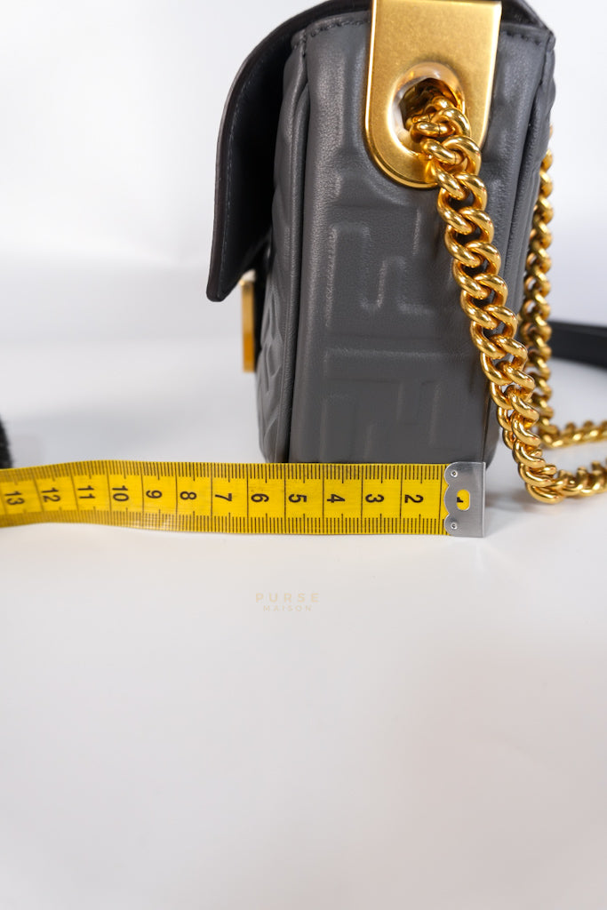 Baguette Small in Chain Midi Nappa Embossed Leather | Purse Maison Luxury Bags Shop