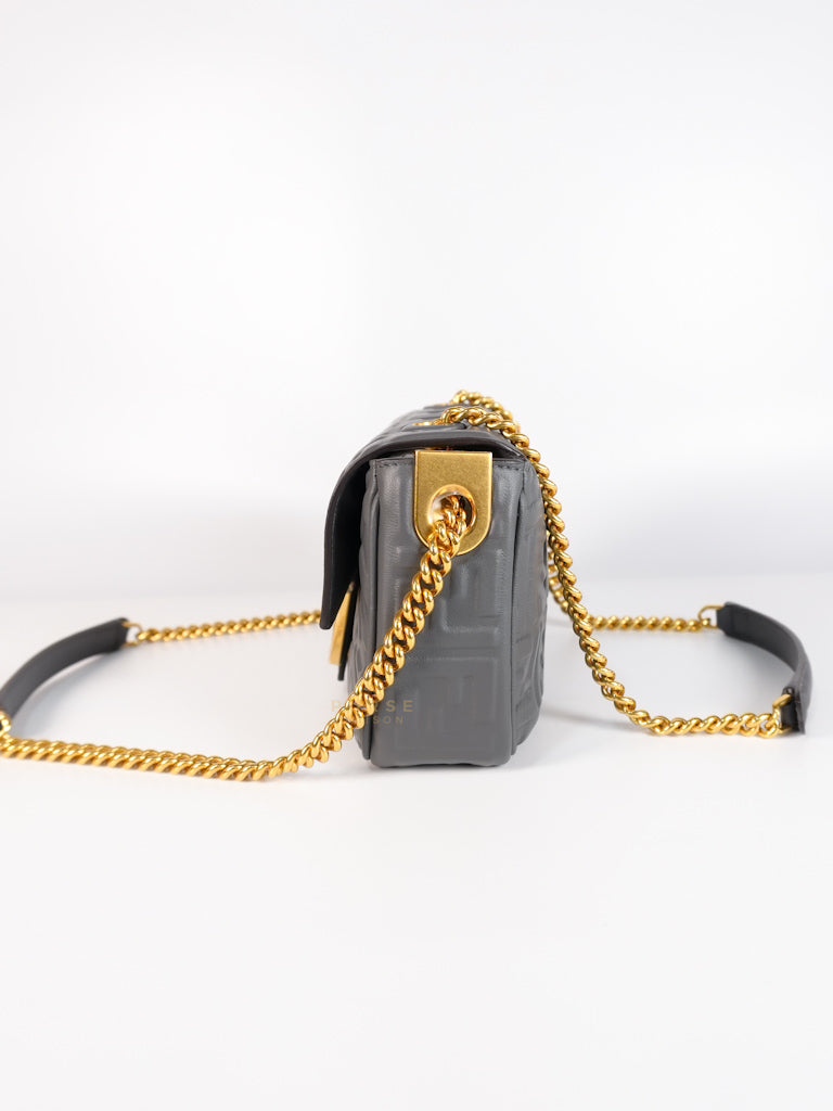 Baguette Small in Chain Midi Nappa Embossed Leather | Purse Maison Luxury Bags Shop