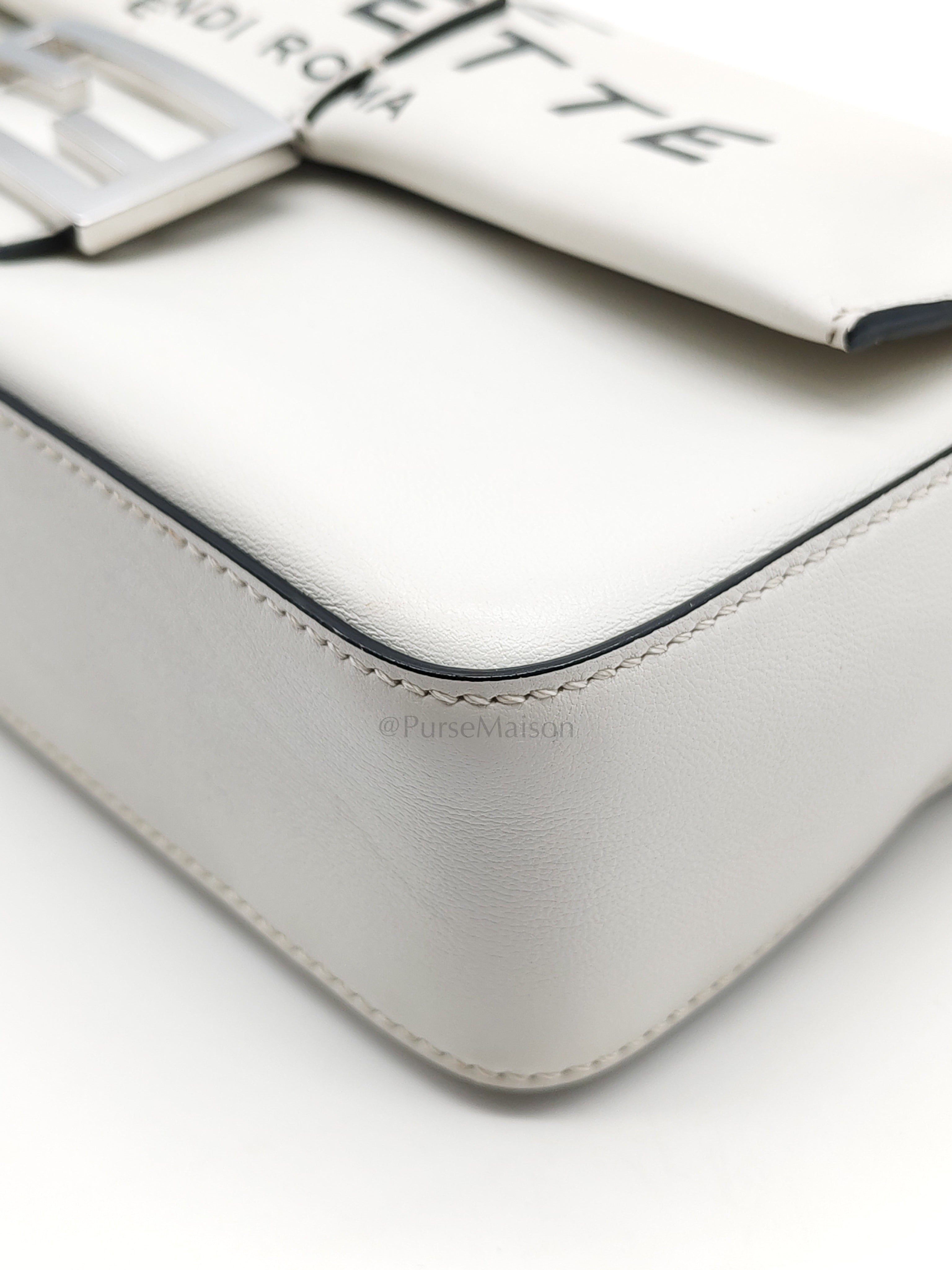 Baguette Vitello Nappa Leather in White Shoulder Bag | Purse Maison Luxury Bags Shop