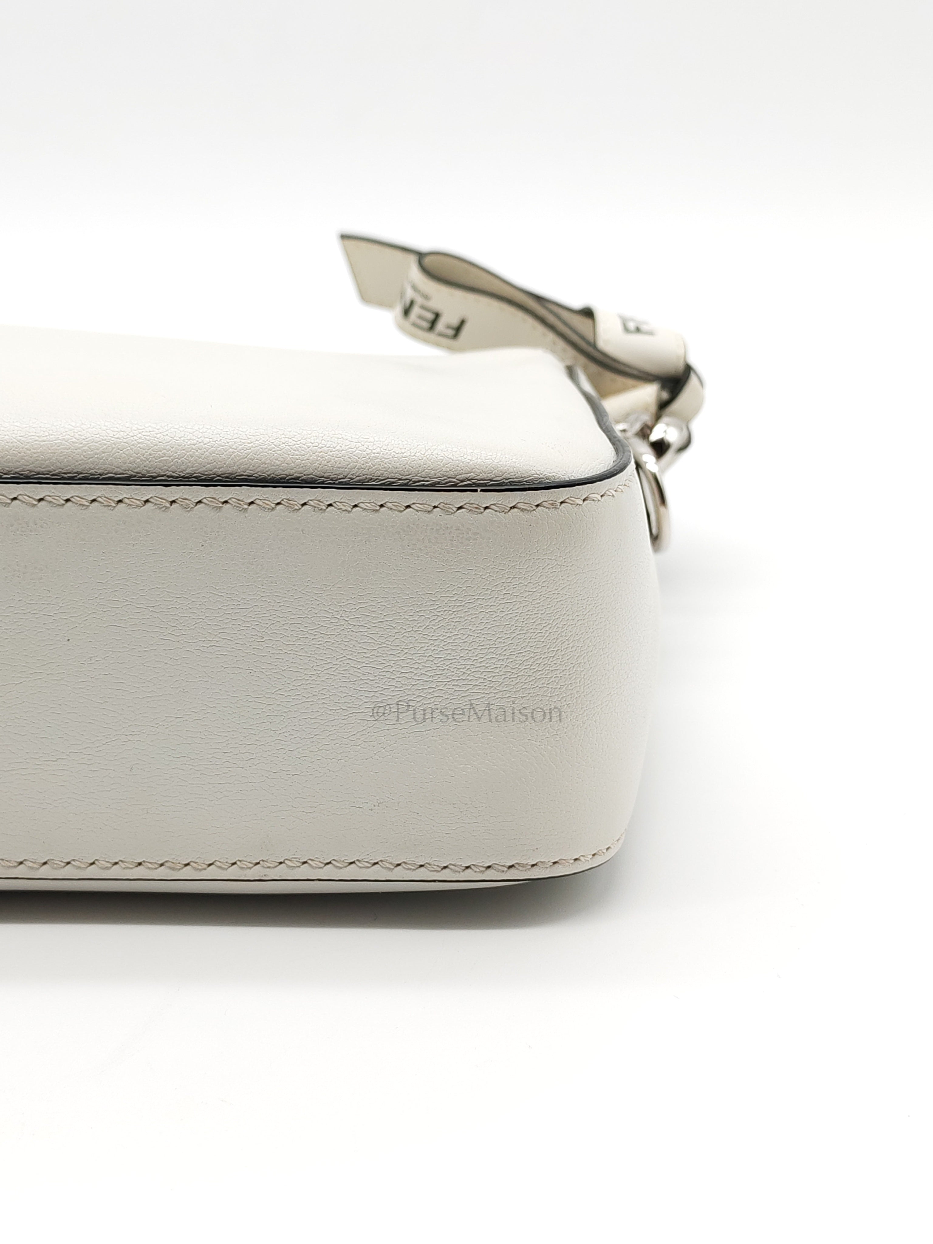 Baguette Vitello Nappa Leather in White Shoulder Bag | Purse Maison Luxury Bags Shop