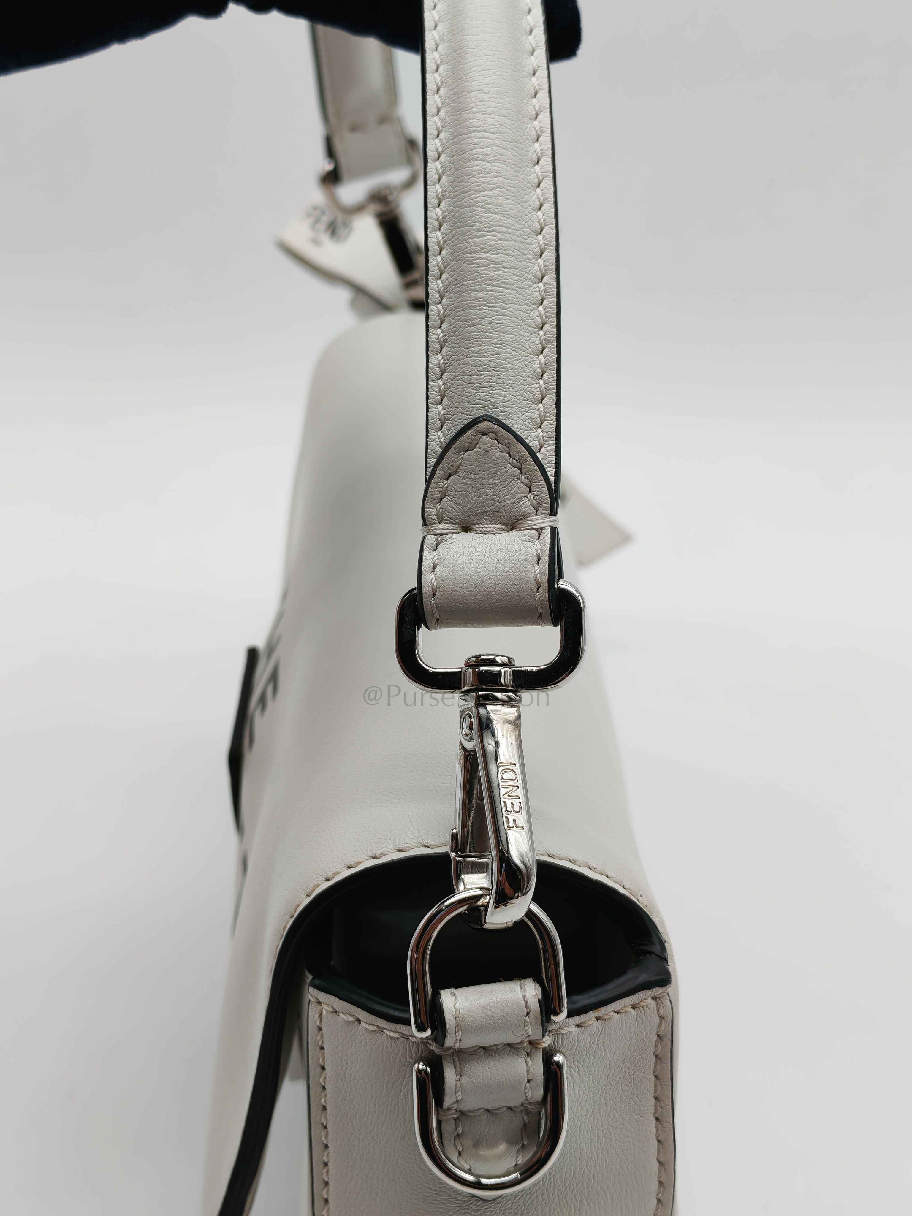 Baguette Vitello Nappa Leather in White Shoulder Bag | Purse Maison Luxury Bags Shop