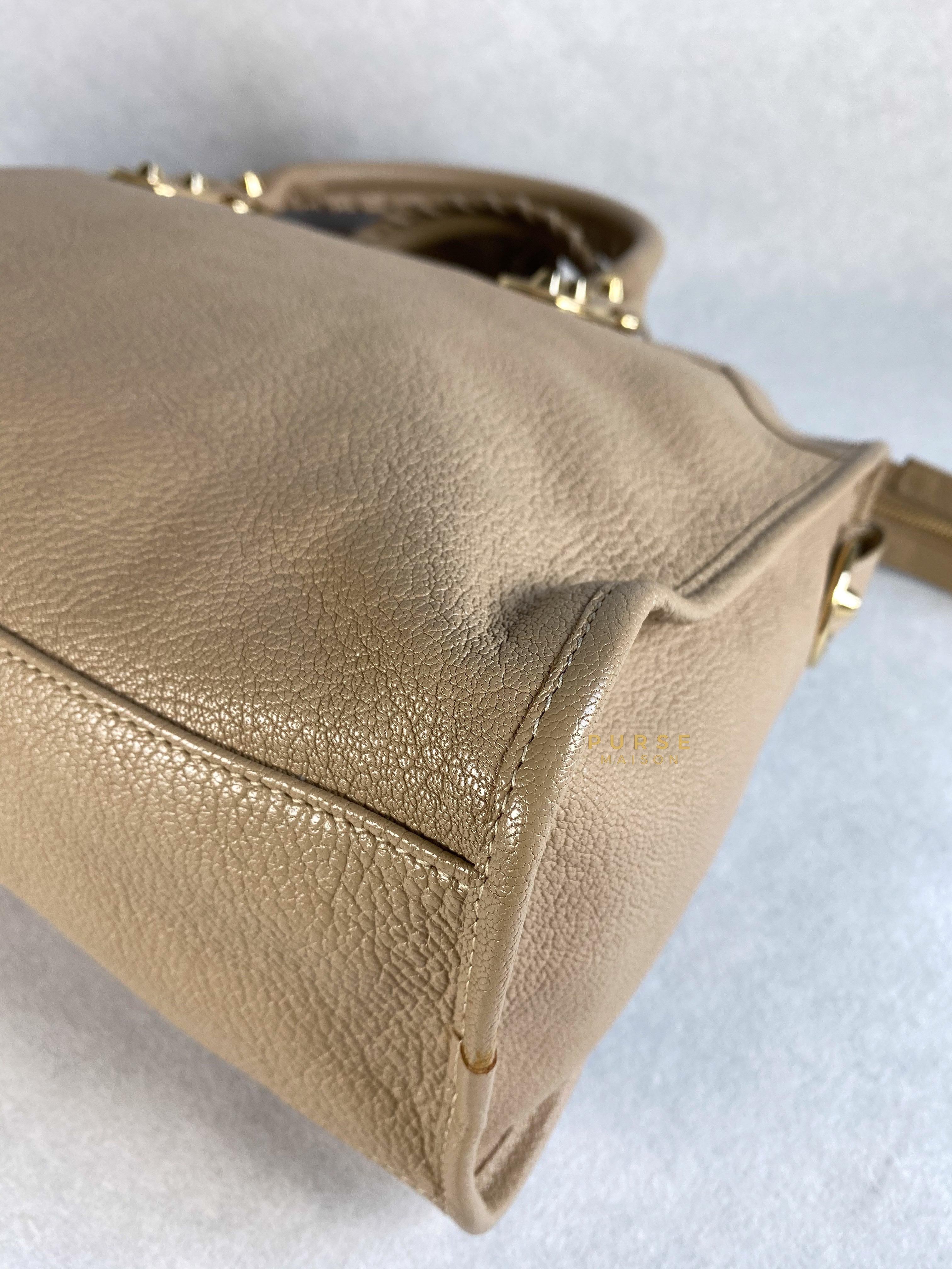 Balenciaga City Metallic Edge Beige in Gold Hardware (Medium) | Purse Maison Luxury Bags Shop