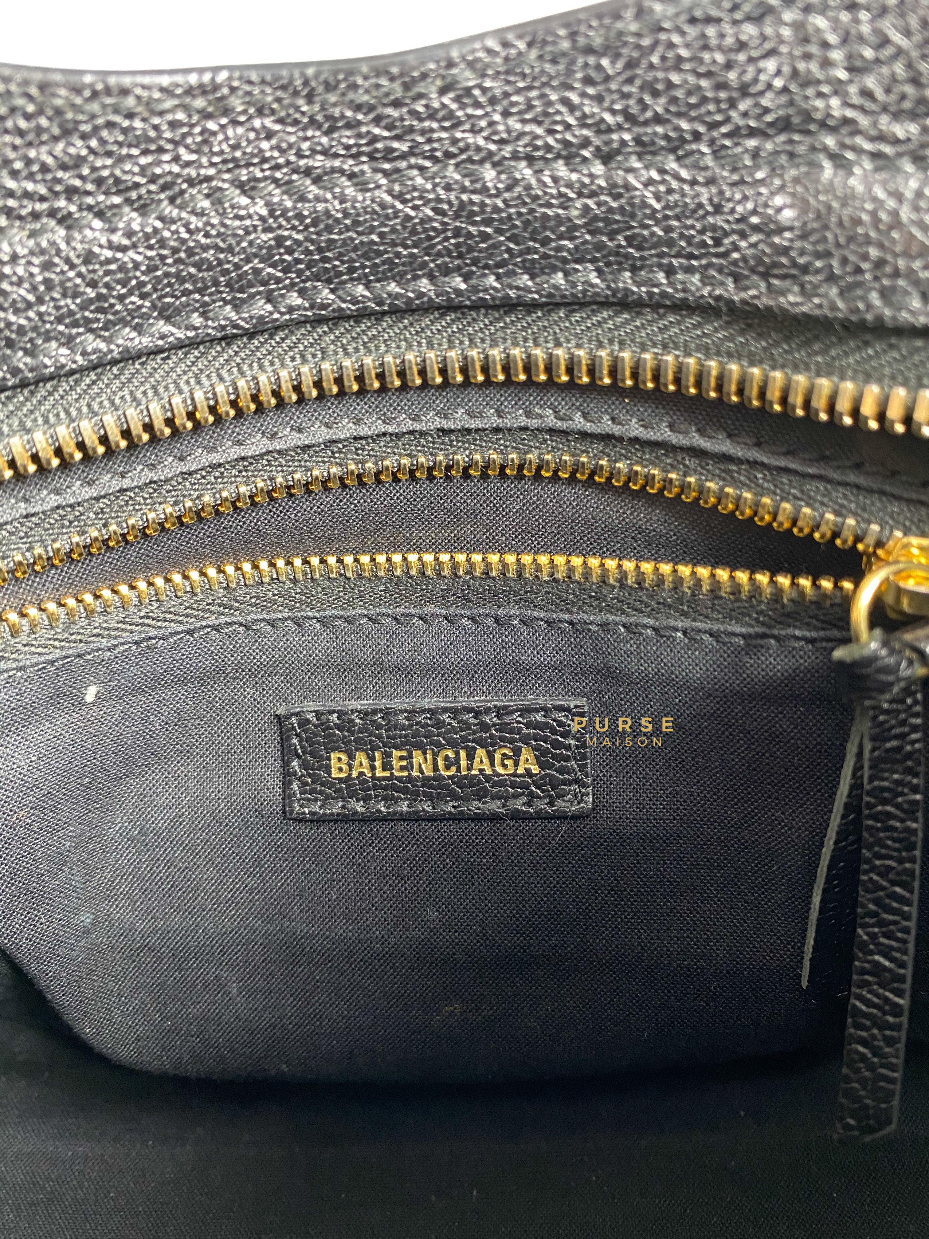 Balenciaga City Metallic Edge Mini Black Goatskin and Gold Hardware | Purse Maison Luxury Bags Shop