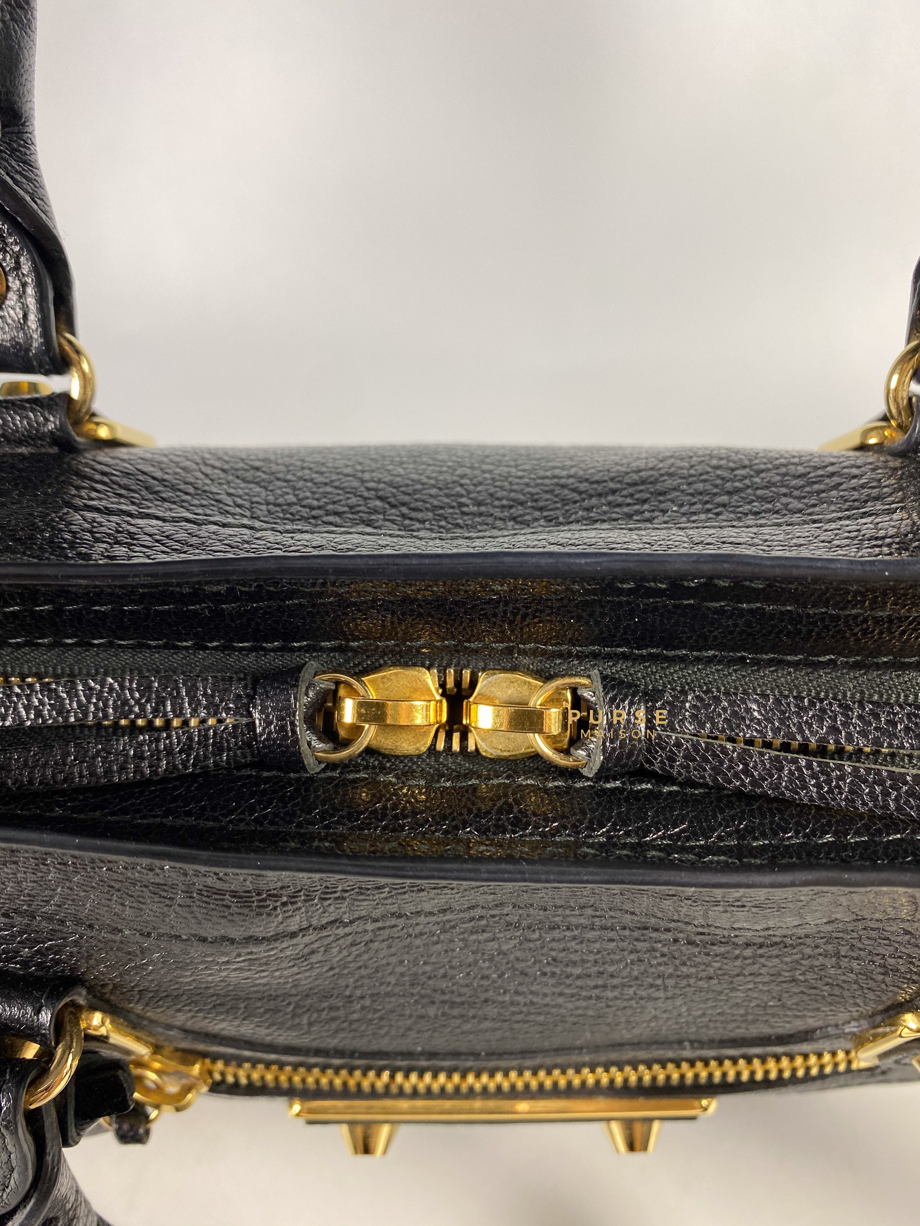 Balenciaga City Metallic Edge Small Black Leather and Gold Hardware | Purse Maison Luxury Bags Shop