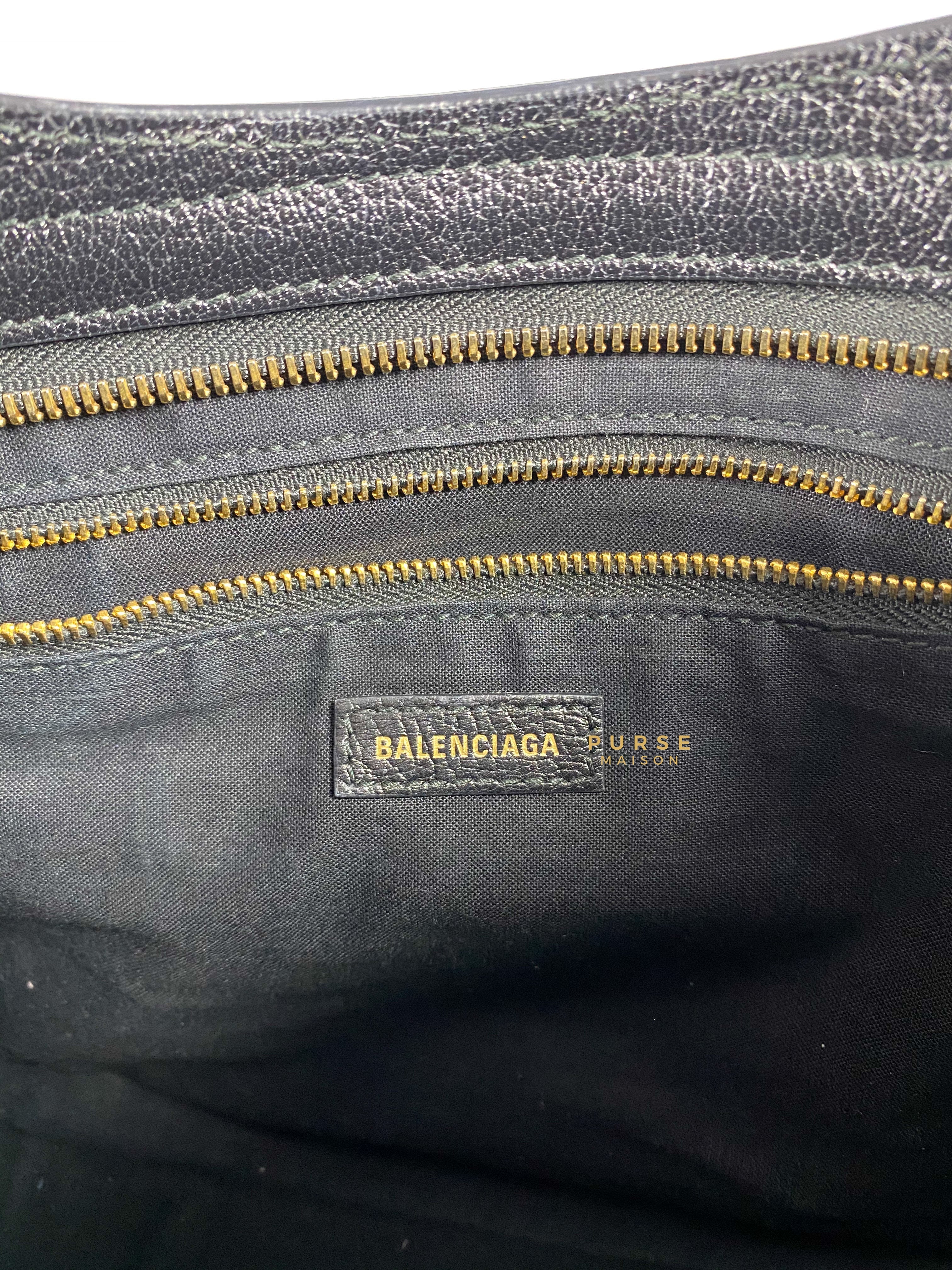 Balenciaga City Metallic Edge Small Black Leather and Gold Hardware | Purse Maison Luxury Bags Shop